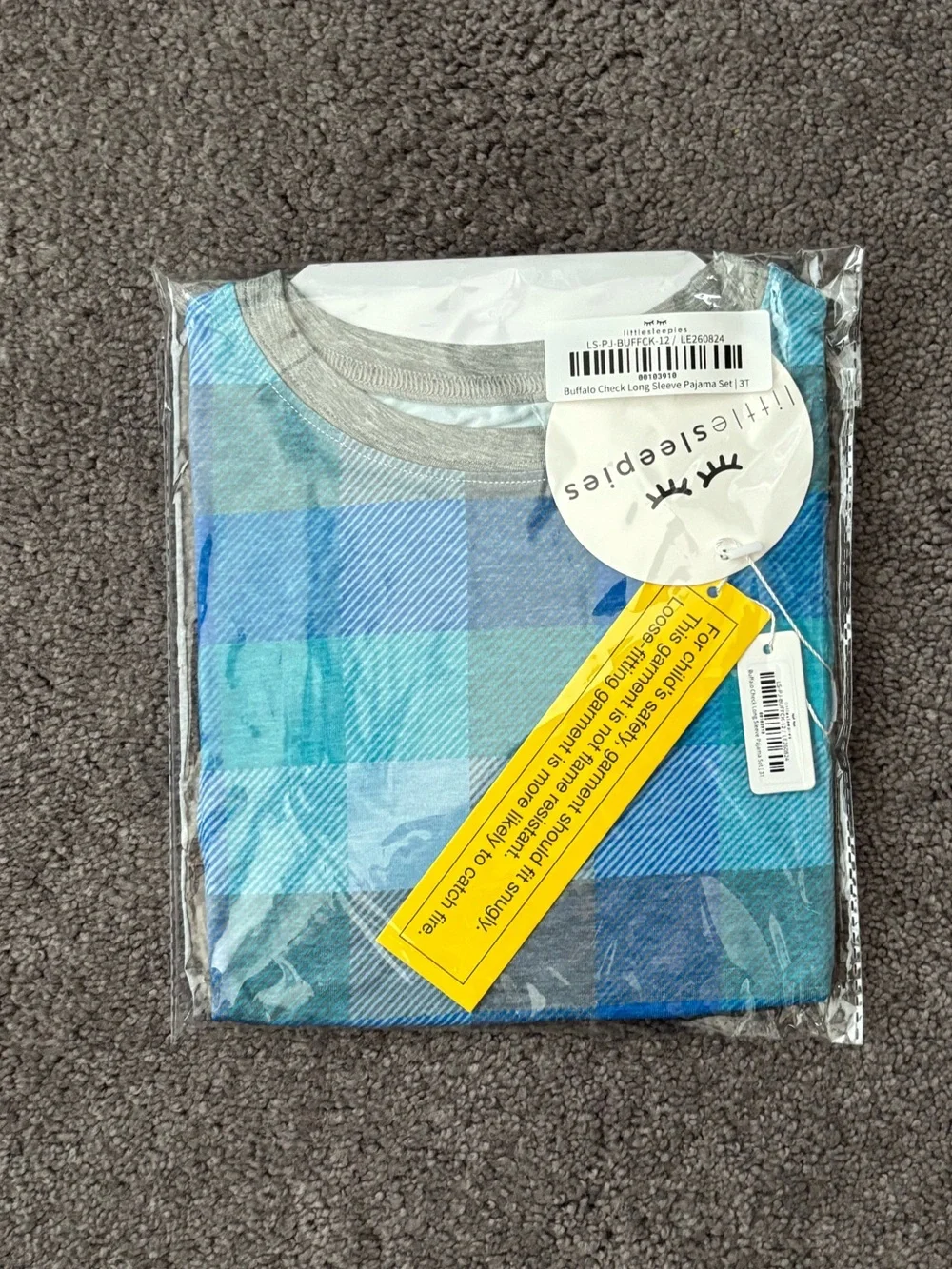 🩵Little Sleepies Blue Buffalo Check PJs